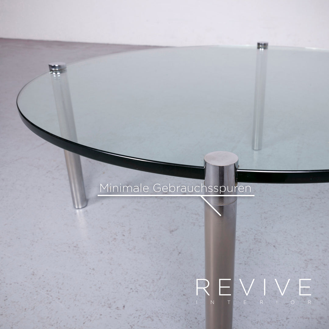 Draenert Klassik 1022 Designer Glas Tisch Silber Glastisch Couchtisch #7011