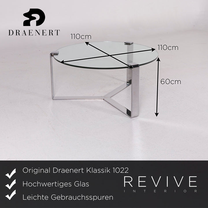 Draenert Classic 1022 Glass Table Silver Coffee Table #11560