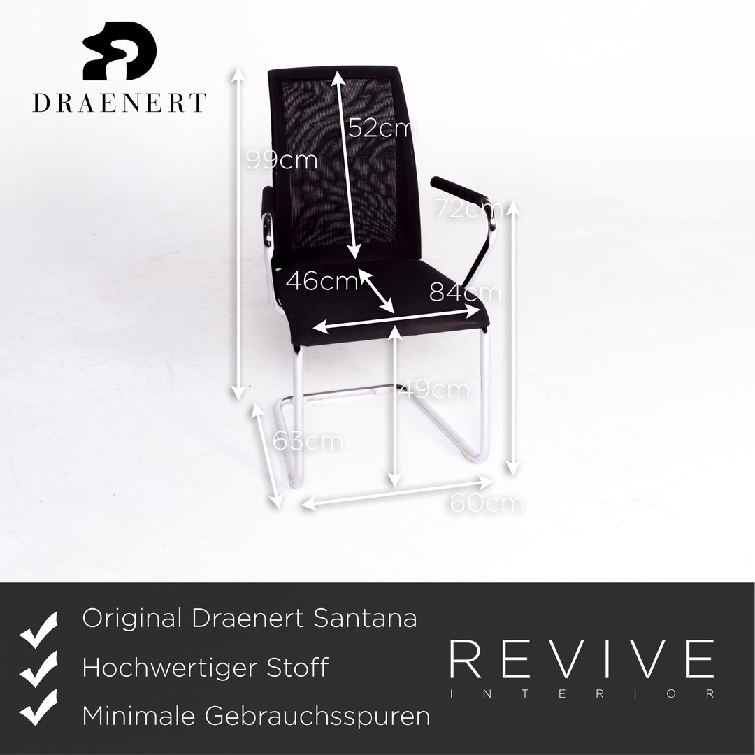Draenert Santana Designer Stoff Sessel Schwarz Stuhl Bürostuhl #8513