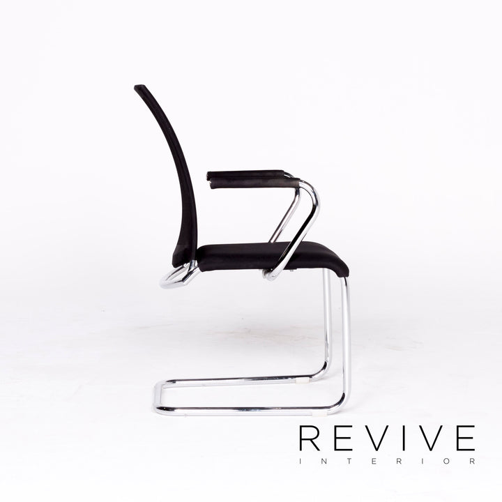 Draenert Santana Designer Stoff Sessel Schwarz Stuhl Bürostuhl #8513
