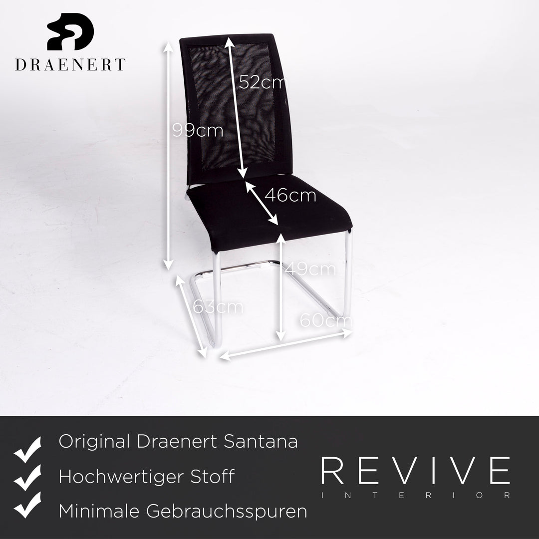 Draenert Santana Designer Stoff Sessel Schwarz Stuhl #8699
