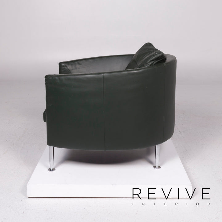 Three-Point Leather Armchair Green #11604