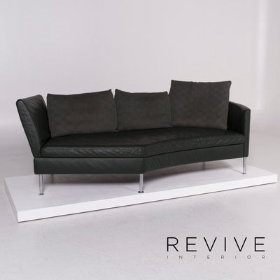 Dreipunkt Leder Sofa Grün Dreisitzer #11605