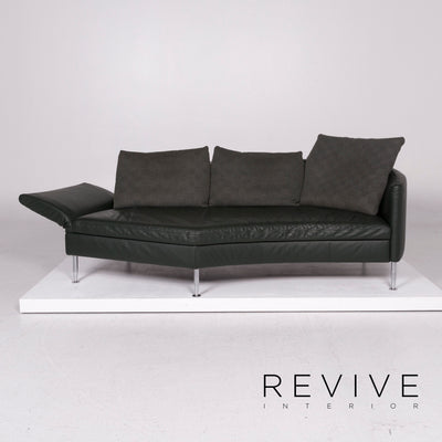 Dreipunkt Leder Sofa Grün Dreisitzer #11605