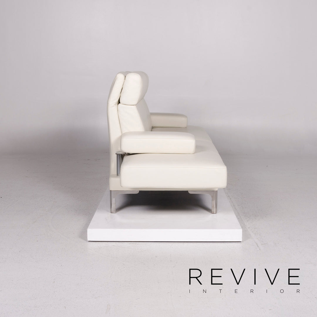 Erpo AV 400 Leder Sofa Weiß Zweisitzer Funktion Relaxfunktion Couch #12046