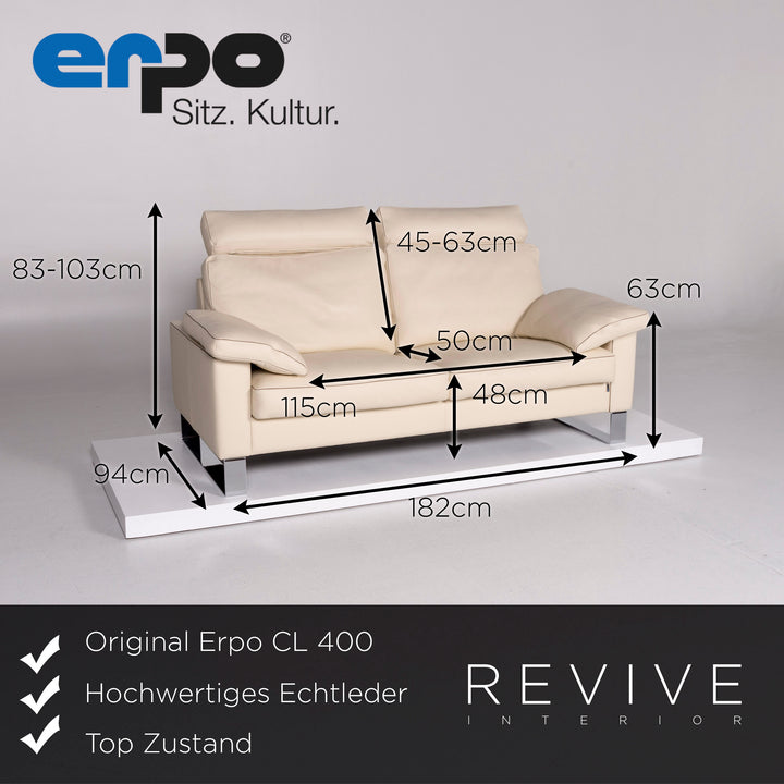 Erpo CL 400 Sofa Garnitur Creme 1x Zweisitzer 3x Sessel 2x Hocker #10600