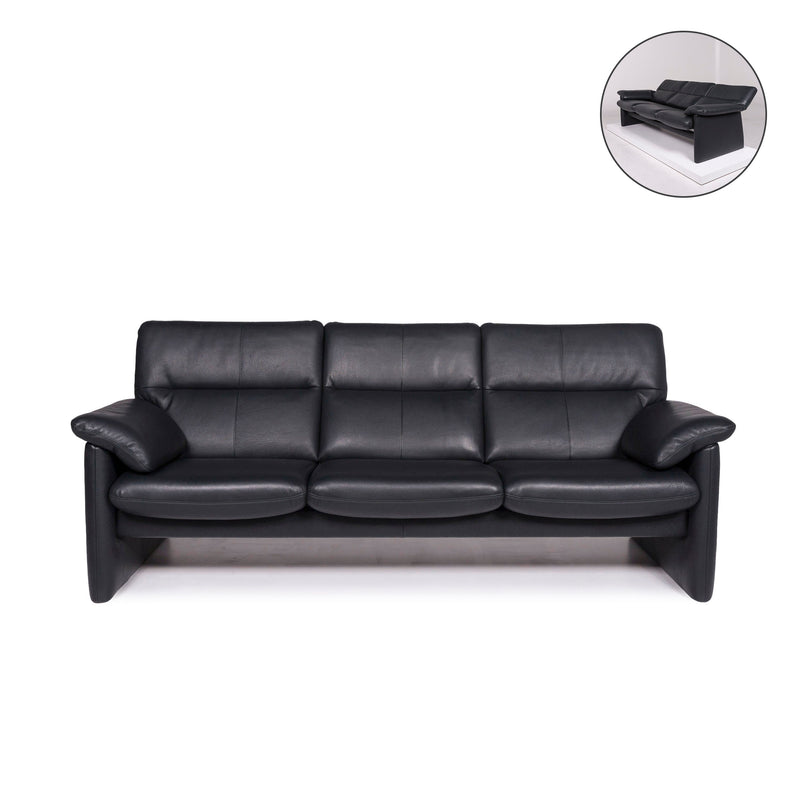 Erpo Leder Sofa Grün Dunkelgrün Dreisitzer Relaxfunktion Funktion Couch 