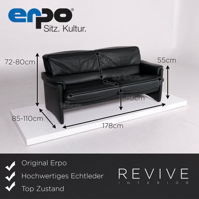 Erpo Leder Sofa Grün Dunkelgrün Zweisitzer Funktion Couch #11709