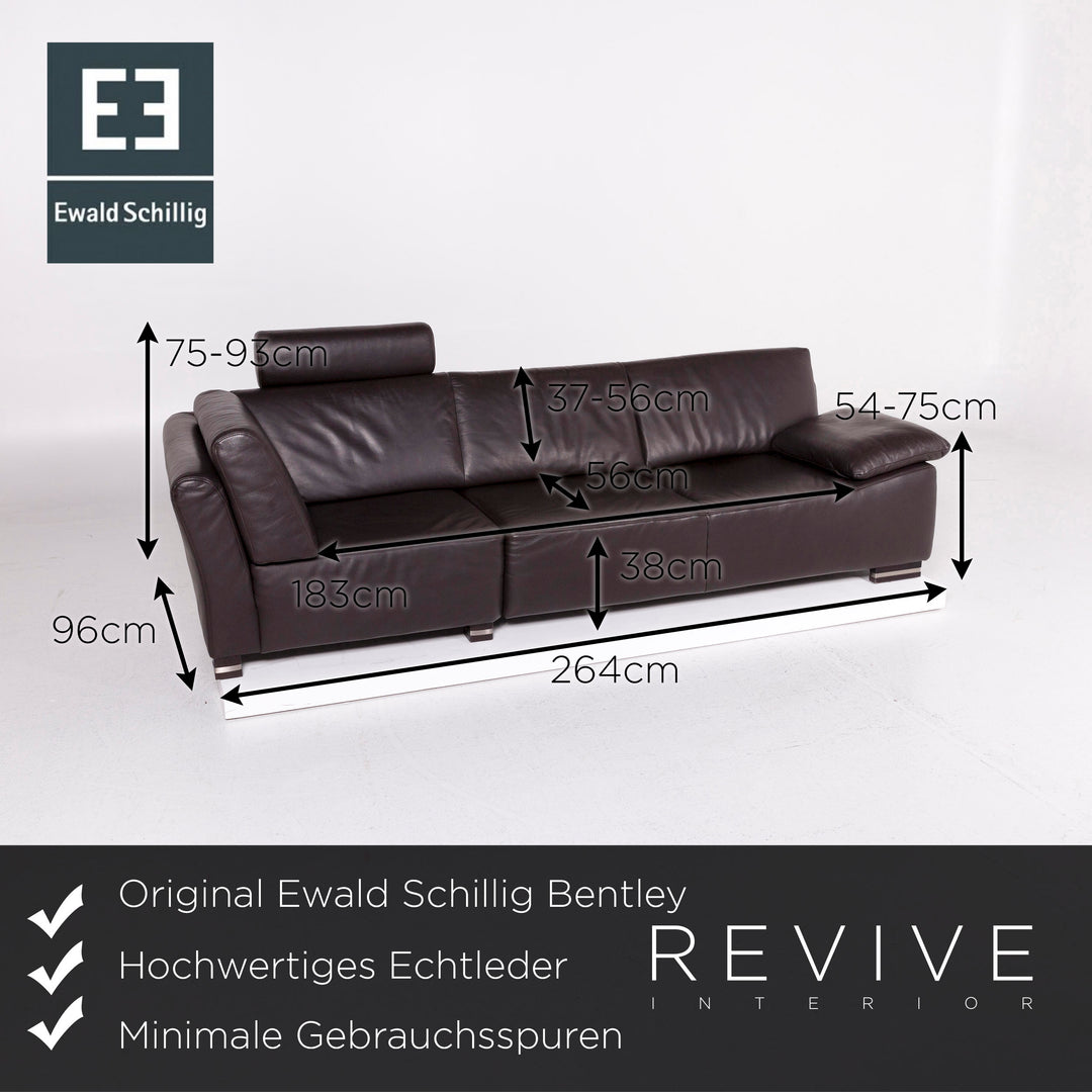 Ewald Schillig Bentley Leder Sofa Braun Dreisitzer Couch #11494
