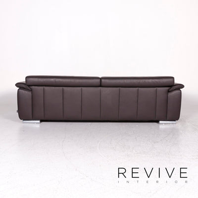 Ewald Schillig Brand Blues Leder Sofa Braun Dreisitzer Couch #9415