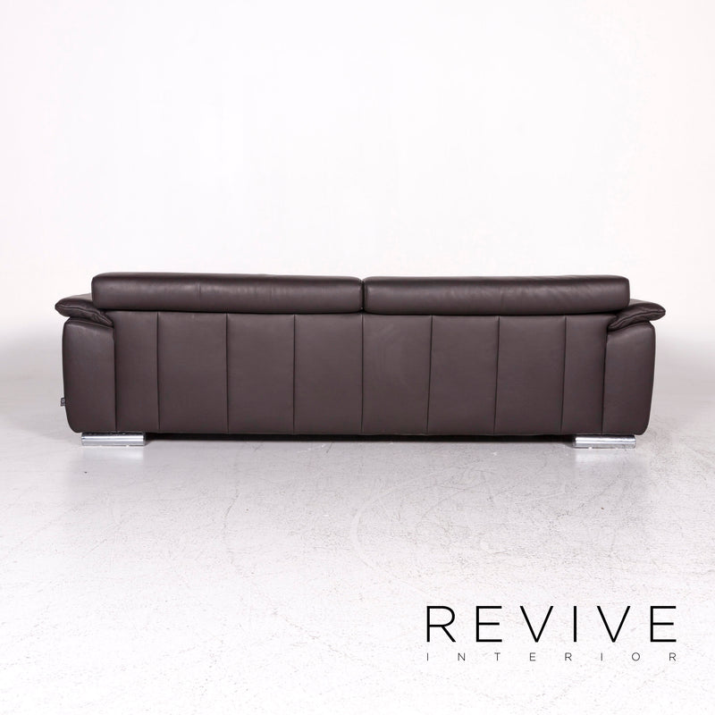 Ewald Schillig Brand Blues Leder Sofa Braun Dreisitzer Couch 