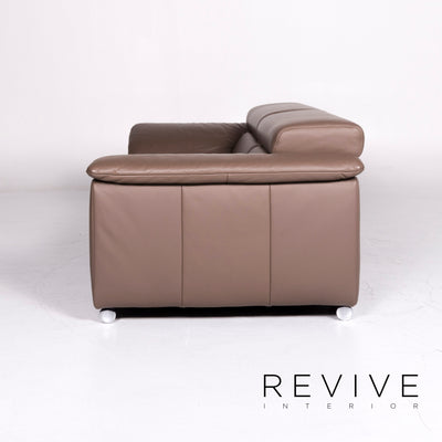 Ewald Schillig Brand Blues Leder Sofa Braun Zweisitzer #9129