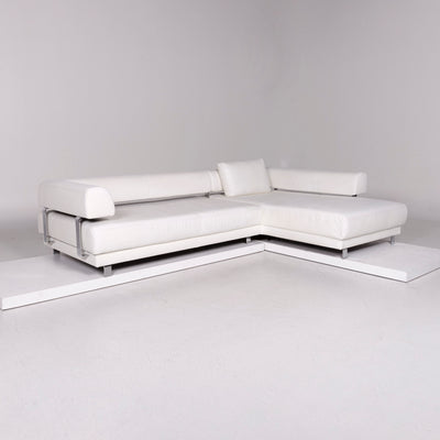 Ewald Schillig Brand Face Leder Ecksofa Weiß Sofa Couch #11672