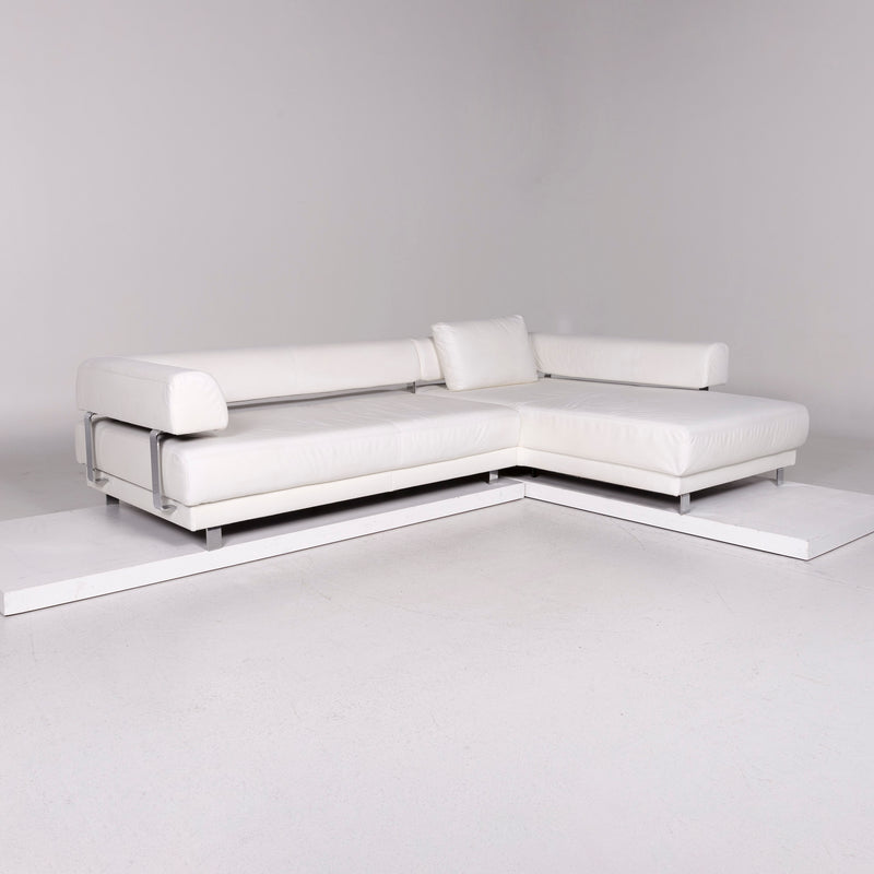 Ewald Schillig Brand Face Leder Ecksofa Weiß Sofa Couch 