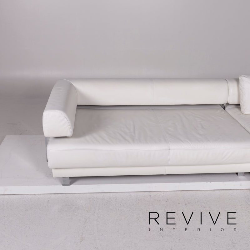 Ewald Schillig Brand Face Leder Ecksofa Weiß Sofa Couch 
