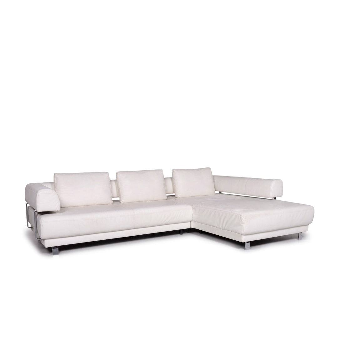 Ewald Schillig Brand Face Leder Ecksofa Weiß Sofa Funktion Elektrische Funktion Couch #10952