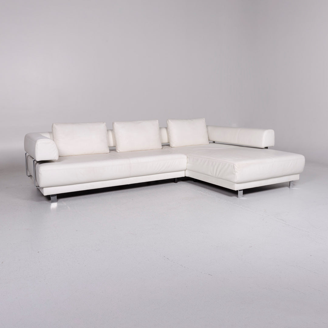 Ewald Schillig Brand Face Leder Ecksofa Weiß Sofa Funktion Elektrische Funktion Couch #10952