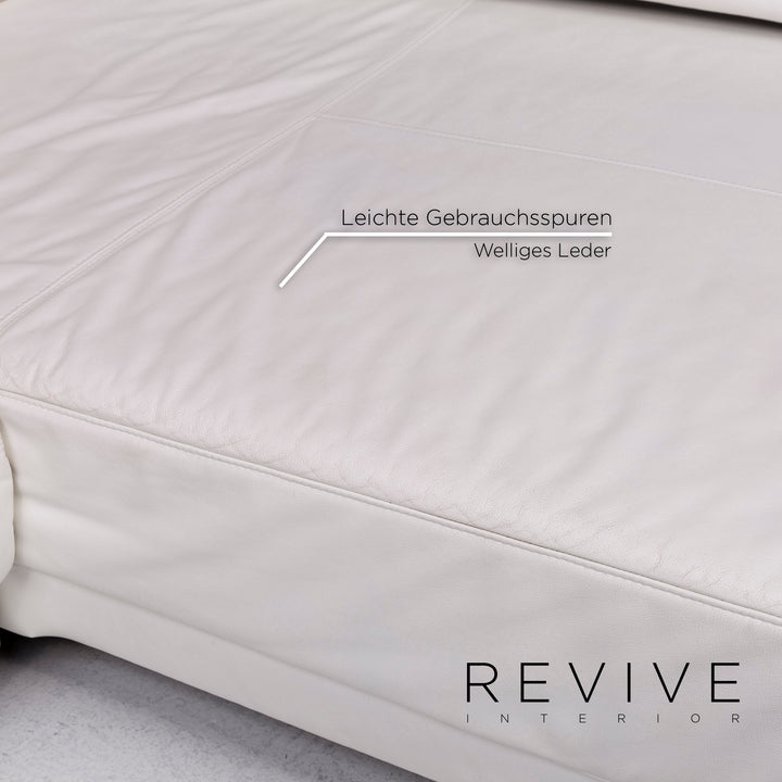 Ewald Schillig Brand Face Leder Ecksofa Weiß Sofa Funktion Elektrische Funktion Couch #10952