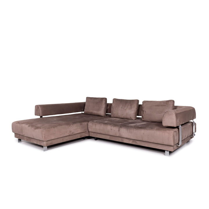 Ewald Schillig Brand Face Microfaser Stoff Ecksofa Braun Sofa Funktion Elektrische Funktion Couch #10880