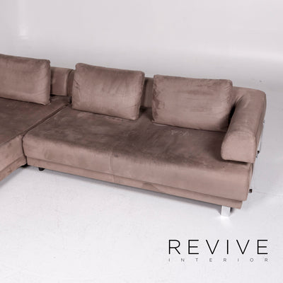 Ewald Schillig Brand Face Microfaser Stoff Ecksofa Braun Sofa Funktion Elektrische Funktion Couch #10880