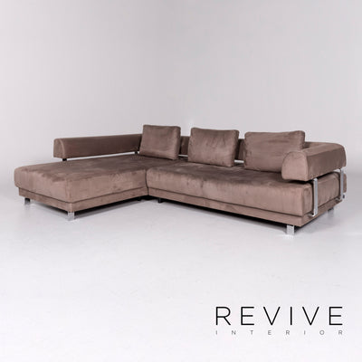Ewald Schillig Brand Face Microfaser Stoff Ecksofa Braun Sofa Funktion Elektrische Funktion Couch #10880