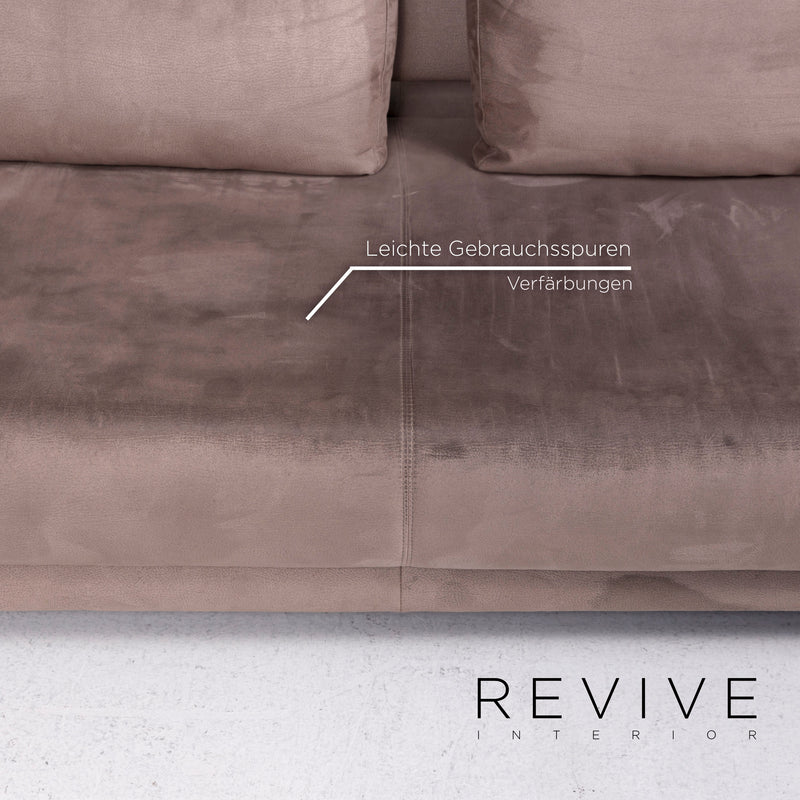 Ewald Schillig Brand Face Microfaser Stoff Ecksofa Braun Sofa Funktion Elektrische Funktion Couch 