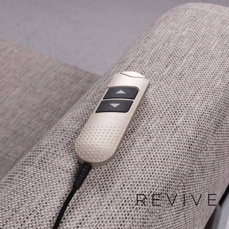 Ewald Schillig Brand Face Stoff Ecksofa Grau Beige Elektrísche Funktion Couch 