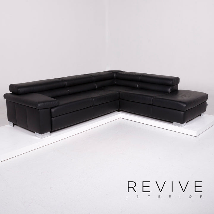 Ewald Schillig Courage Leder Sofa Schwarz Ecksofa #11191