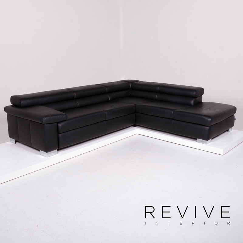Ewald Schillig Courage Leder Sofa Schwarz Ecksofa 