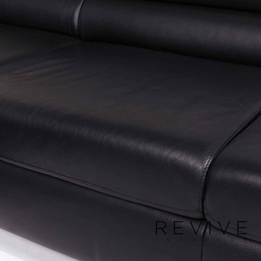 Ewald Schillig Courage Leder Sofa Schwarz Ecksofa #11191