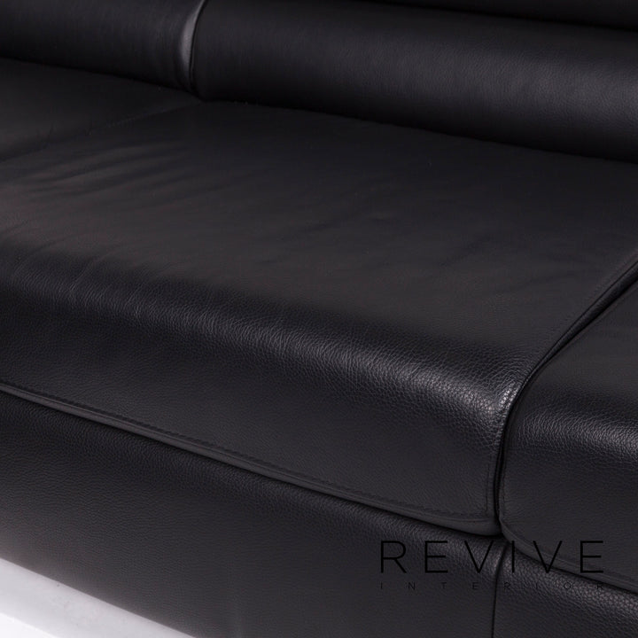 Ewald Schillig Courage Leder Sofa Schwarz Ecksofa #11191