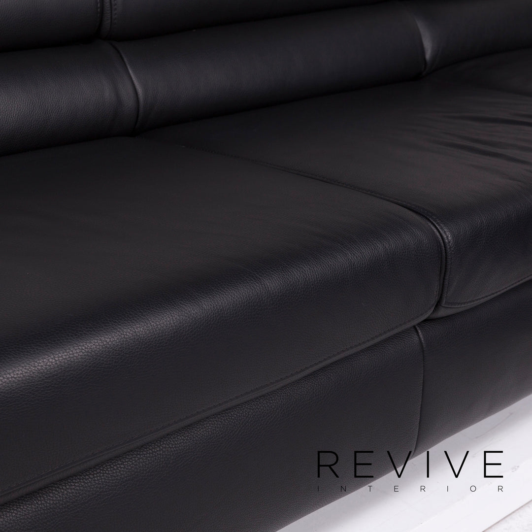 Ewald Schillig Courage Leder Sofa Schwarz Ecksofa #11191