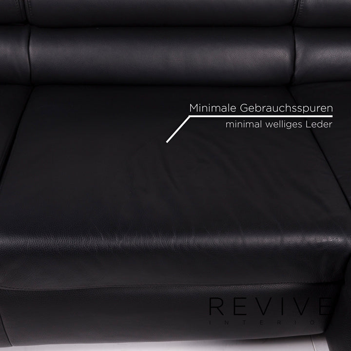 Ewald Schillig Courage Leder Sofa Schwarz Ecksofa #11191