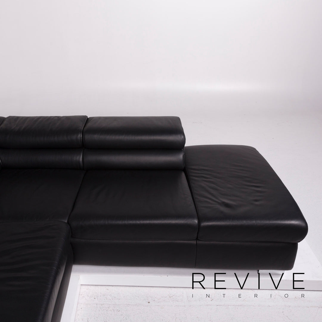 Ewald Schillig Courage Leder Sofa Schwarz Ecksofa #11191