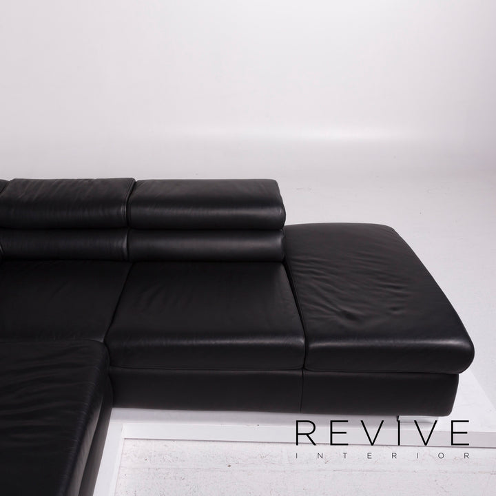 Ewald Schillig Courage Leder Sofa Schwarz Ecksofa #11191
