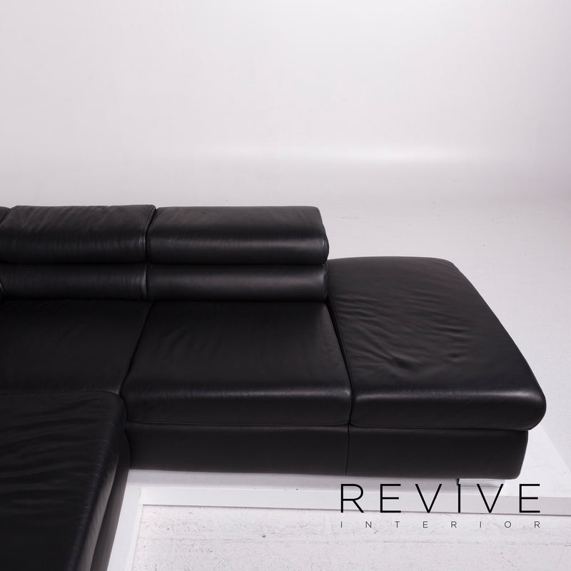 Ewald Schillig Courage Leder Sofa Schwarz Ecksofa 