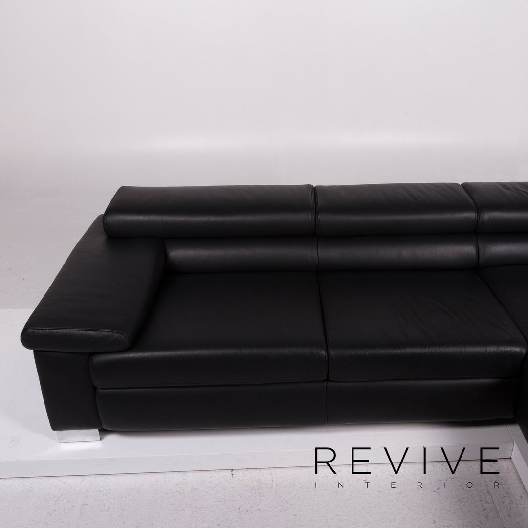 Ewald Schillig Courage Leder Sofa Schwarz Ecksofa #11191