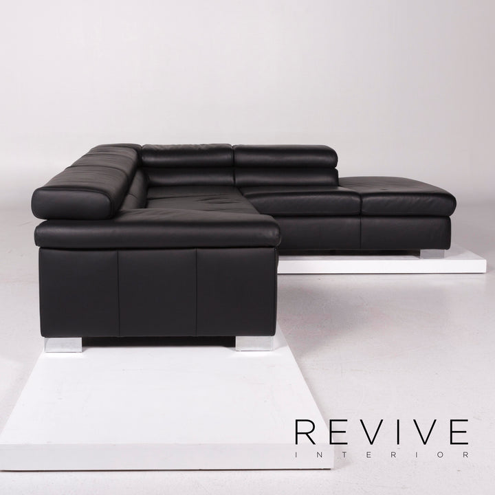 Ewald Schillig Courage Leder Sofa Schwarz Ecksofa #11191