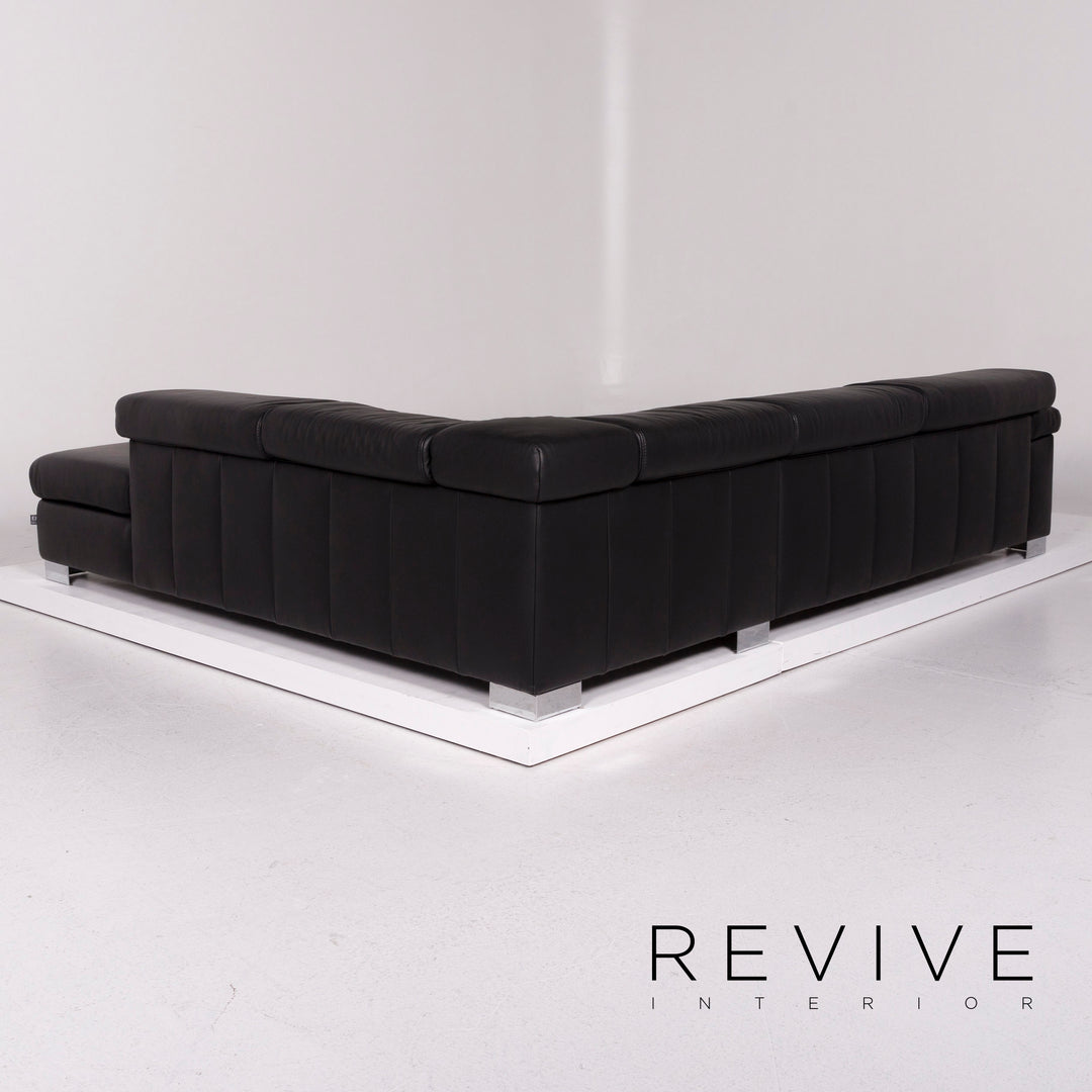 Ewald Schillig Courage Leder Sofa Schwarz Ecksofa #11191