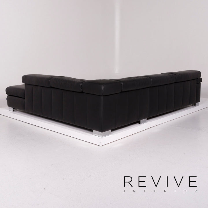 Ewald Schillig Courage Leder Sofa Schwarz Ecksofa #11191
