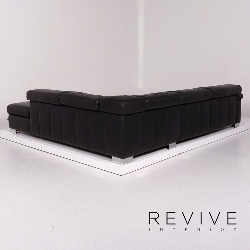Ewald Schillig Courage Leder Sofa Schwarz Ecksofa 