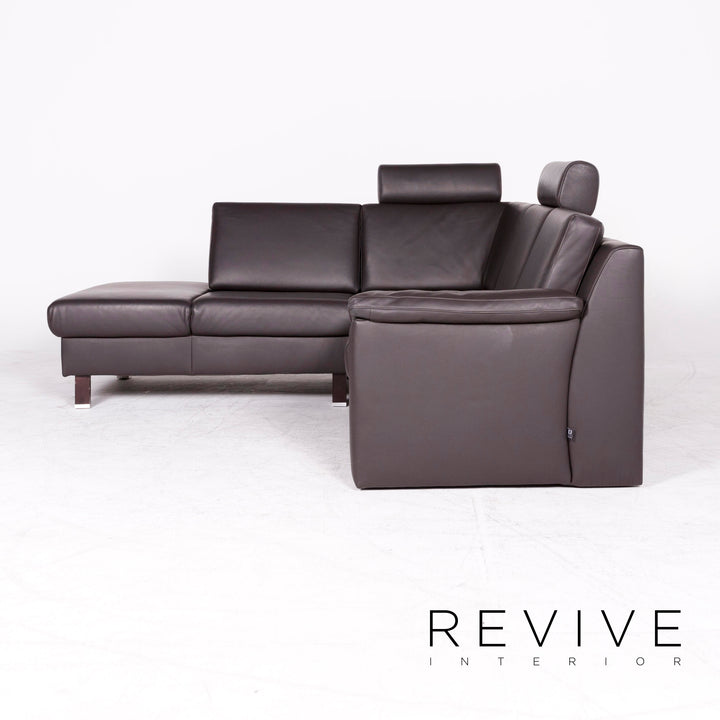 Ewald Schillig Designer Leder Ecksofa Braun Echtleder Sofa Couch #8659