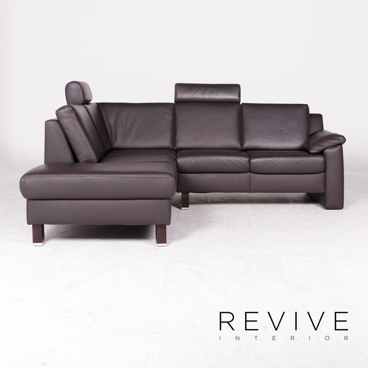 Ewald Schillig Designer Leder Ecksofa Braun Echtleder Sofa Couch #8659