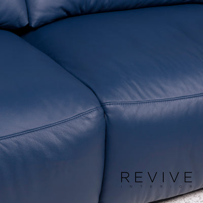 Ewald Schillig Leder Sofa Blau Ecksofa #9903