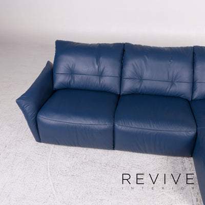 Ewald Schillig Leder Sofa Blau Ecksofa #9903
