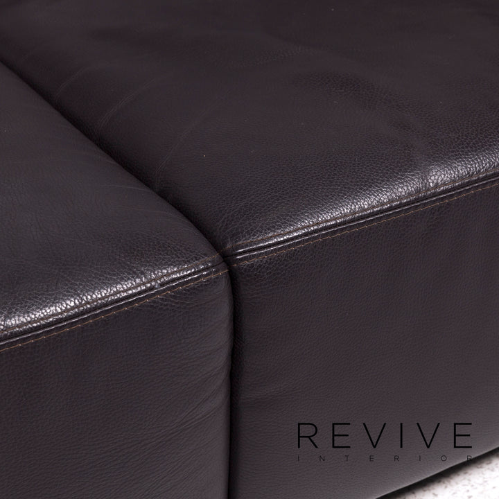 Ewald Schillig leather sofa set brown 2x three-seater #9662
