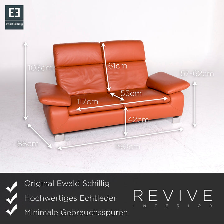 Ewald Schillig Designer Leder Sofa Garnitur Hocker Dreisitzer Zweistzer Couch #8982