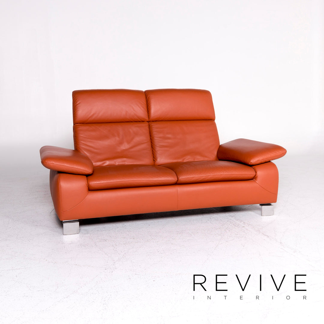 Ewald Schillig Designer Leder Sofa Garnitur Hocker Dreisitzer Zweistzer Couch #8982