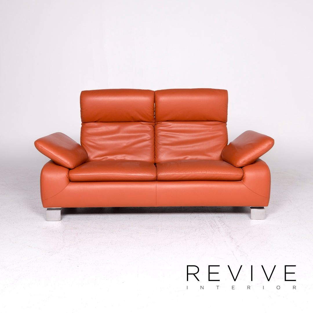 Ewald Schillig Designer Leder Sofa Garnitur Hocker Dreisitzer Zweistzer Couch #8982