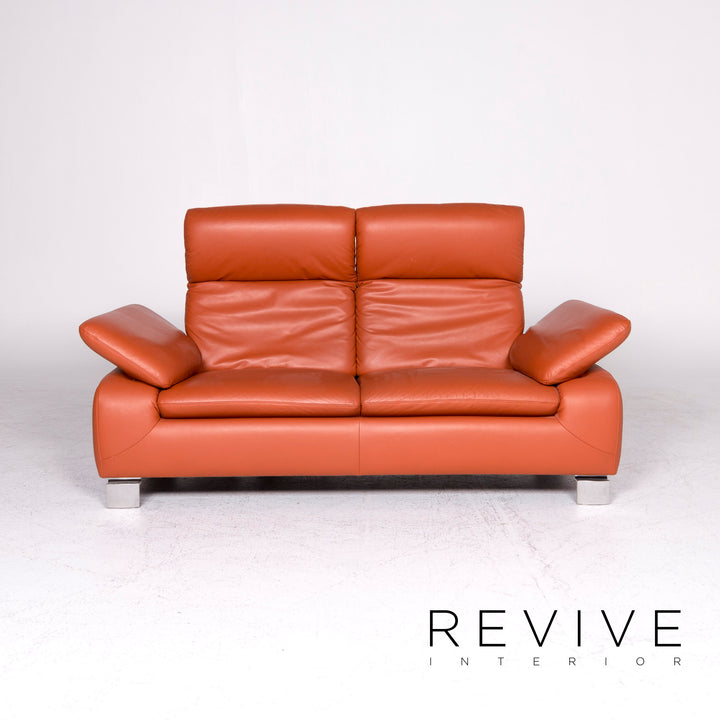 Ewald Schillig Designer Leder Sofa Garnitur Hocker Dreisitzer Zweistzer Couch #8982